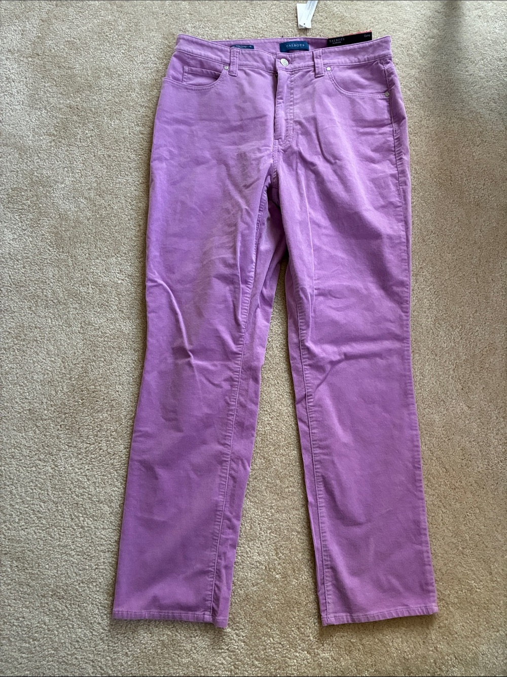 NWT Talbots Lavender Curvy fit corduroy straight leg pants